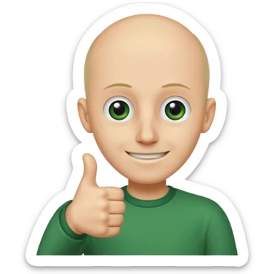 Personajul Baldi (din jocul Baldi's Basics in Education and Learning) făcând un semn de aprobare cu degetul mare in sus sticker