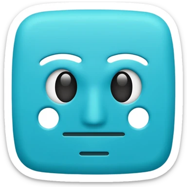 Cyan square with an invisible face and the text Then sticker