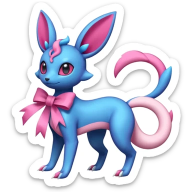 Salandit-Sylveon-Umbreon-fusion-Pokémon-hybrid-creature  sticker