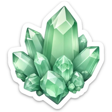 Light green quartz crystal cluster  sticker