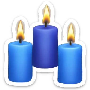 Advent wreath with only one blue candle. 1 blue candle burning sticker
