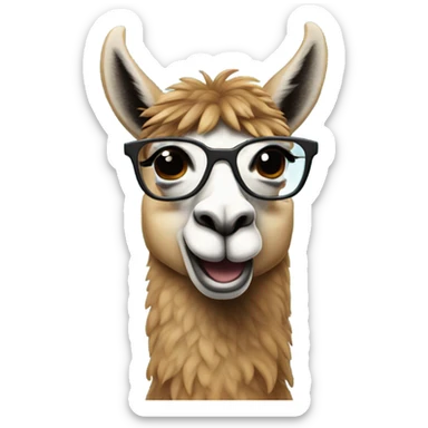 lama with glasses talking on the phone sticker