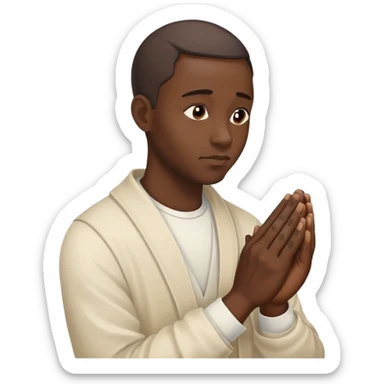 African man, praying hands sticker
