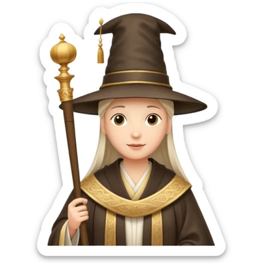 Elegant noble in long robes with tall hat, holding a scroll of orders.
 sticker