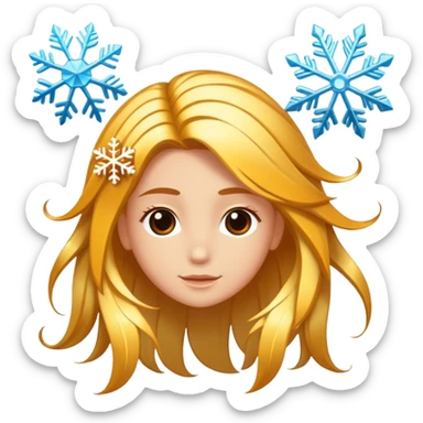 hair strand with sun and snowflake symbols sticker