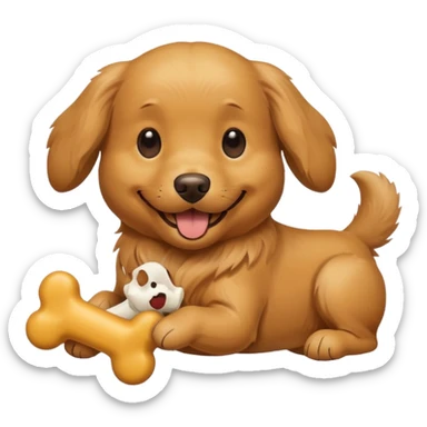 Dog with bone Toy sticker