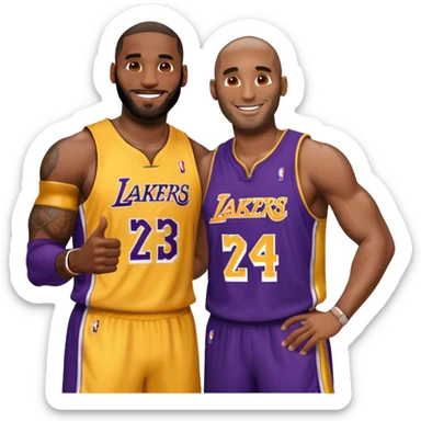 LeBron James and Kobe Bryant buff sticker