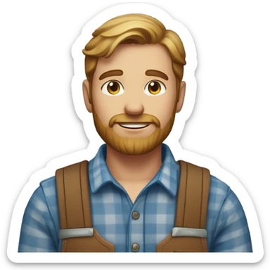 Male farmer with facial hair (light brown hair and BLUE eyes) sticker