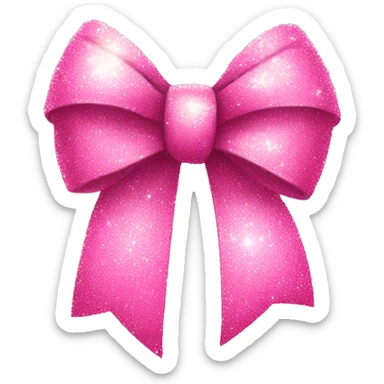 pink sparkly bow sticker