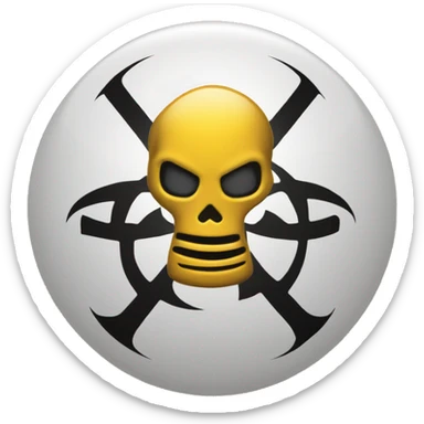 generate me an emojy with a biohazard logo, and under it write trikru sticker