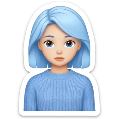 sky-blue Girl's knitted. wool sweater sticker