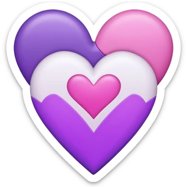 Purple pink and white hearts   sticker