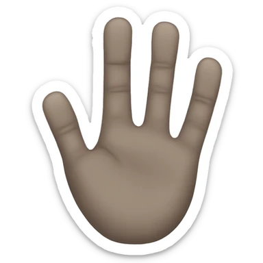 Generate a side view of the palm hand sticker