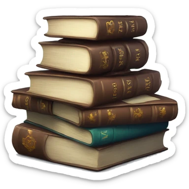 Stack of fantasy books  sticker