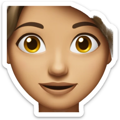 Flirtatious but playful (not too sexy) winky face on a brunette female  sticker