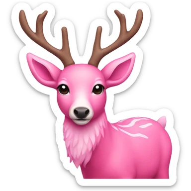Pink deer  sticker