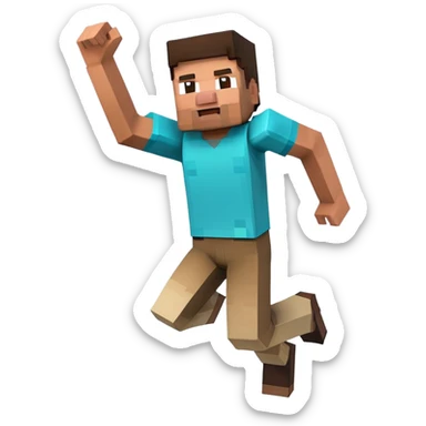 Minecraft character jumping with joy sticker