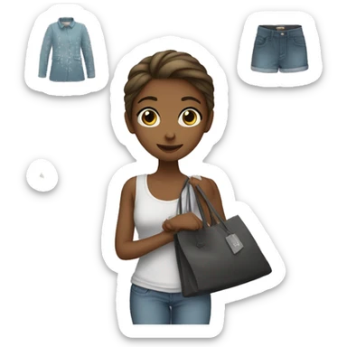 girl buying clothes sticker