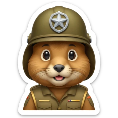gopher wearing a military helmet sticker