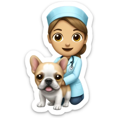 Nurse riding a Frenchbulldog sticker