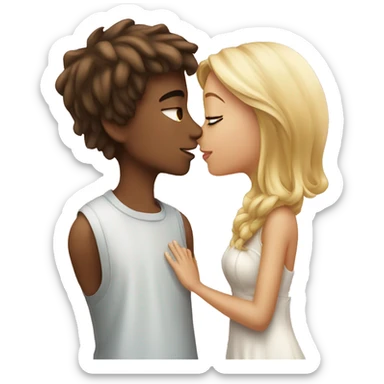 beautiful girl and boy kissing sticker