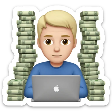 aktien experte er sitz am laptop und verdient durchs traden geld

geld sollte um ihn herum sein sticker