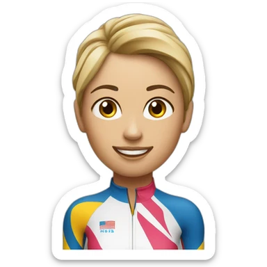 Triathlete on podium white female sticker