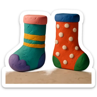cute socks, claymation style sticker