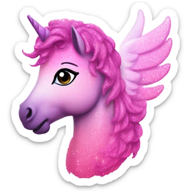 Pink ombre Pegasus covered in sparkles  sticker