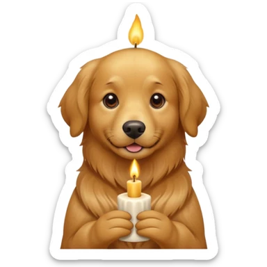 candle-holding dog sticker