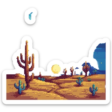 desert night with stars and moon sticker