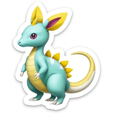 Leavanny-Gallade-Ampharos-Inteleon-Nidoqueen-Fakémon-Pokémon-hybrid-fusion-creature, full body sticker
