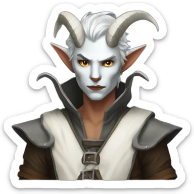 White tiefling rogue sticker