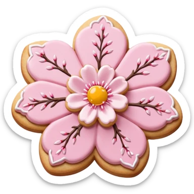 Cherry blossom shaped of a cookie sticker