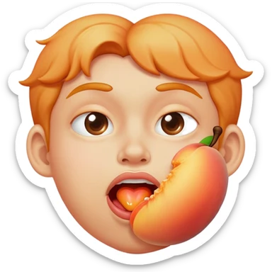 Peach with drool in mouth sticker