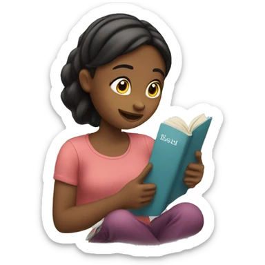 the girl read a book sticker