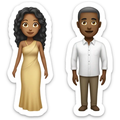 Indo woman and African American man sticker
