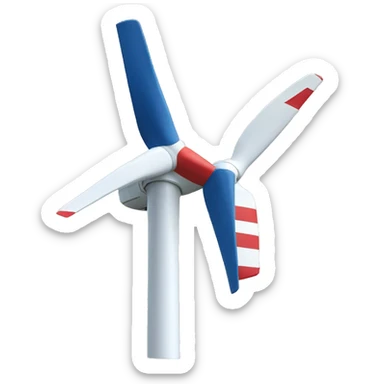 Wind turbine in usa flag colors sticker