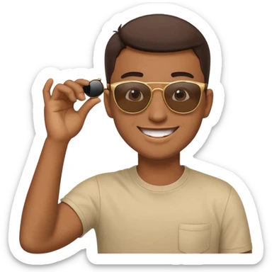 Taking off sunglasses after seeing a beautiful girl in awe sticker