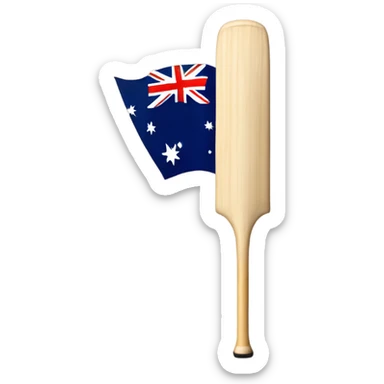 Cricket bat with Australian flag on it  sticker
