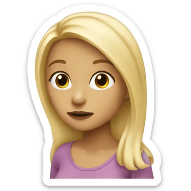 Thoughtful blonde girl sticker