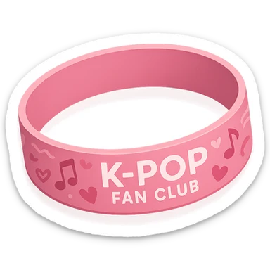pink kpop fan club wristband, cute and trendy sticker