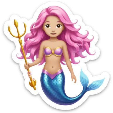Mermaid wearing a light pink snorkel sticker