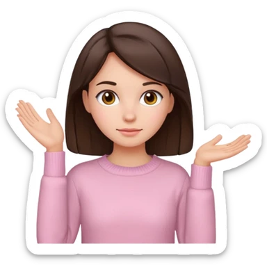 brunette girl with light pink sweater sticker