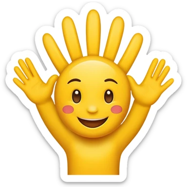 Happy face whit five hi  sticker