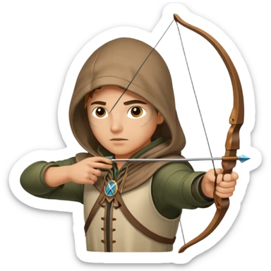 Archer capuche position tir sticker