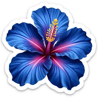very Dark blue flower hibiscus only colour blue no pink or yellow use white for the middle of flower sticker