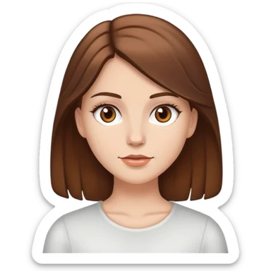 white girl with brown hair and brown eyes sticker