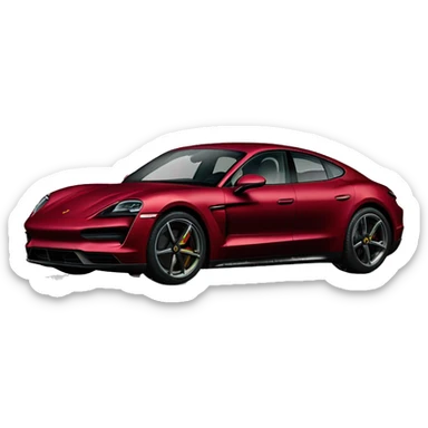 Dark red porsche taycan sticker