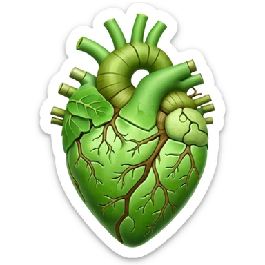 Anatomic heart composed of iced matcha coffee sticker